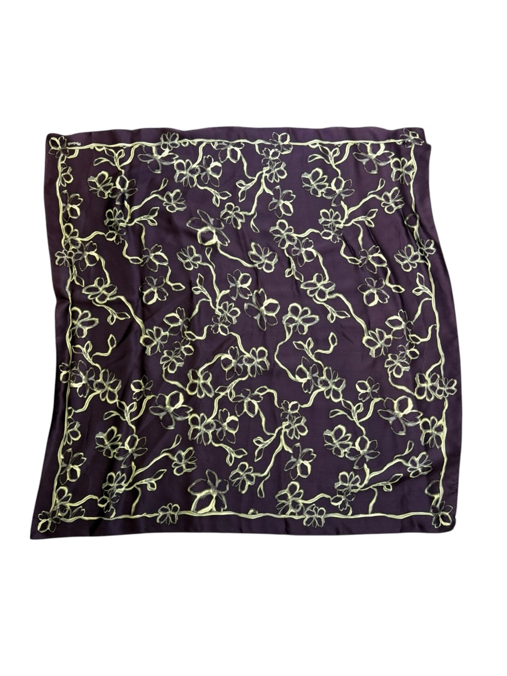 NWT Madewell Oversized Graphic Print Silk Bandana in Black Iris - Picture 2 of 5